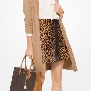 COPY - Michael Kora Leopard calf Hair Mini Skirt